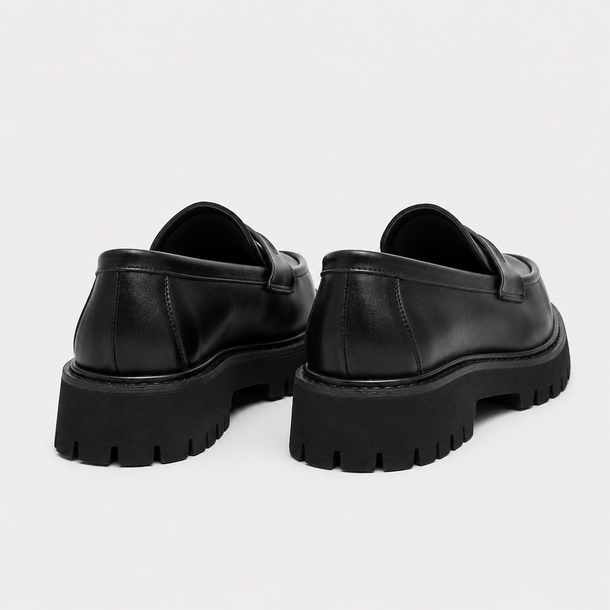Mocassin PU Noir À Enfiler