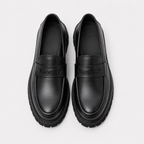 Mocassin PU Noir À Enfiler