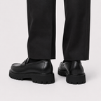 Mocassin PU Noir À Enfiler