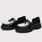 Mocassin Noir Et Blanc À Enfiler