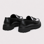 Mocassin Noir Et Blanc À Enfiler