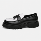 Mocassin Noir Et Blanc À Enfiler