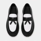 Mocassin Noir Et Blanc À Enfiler