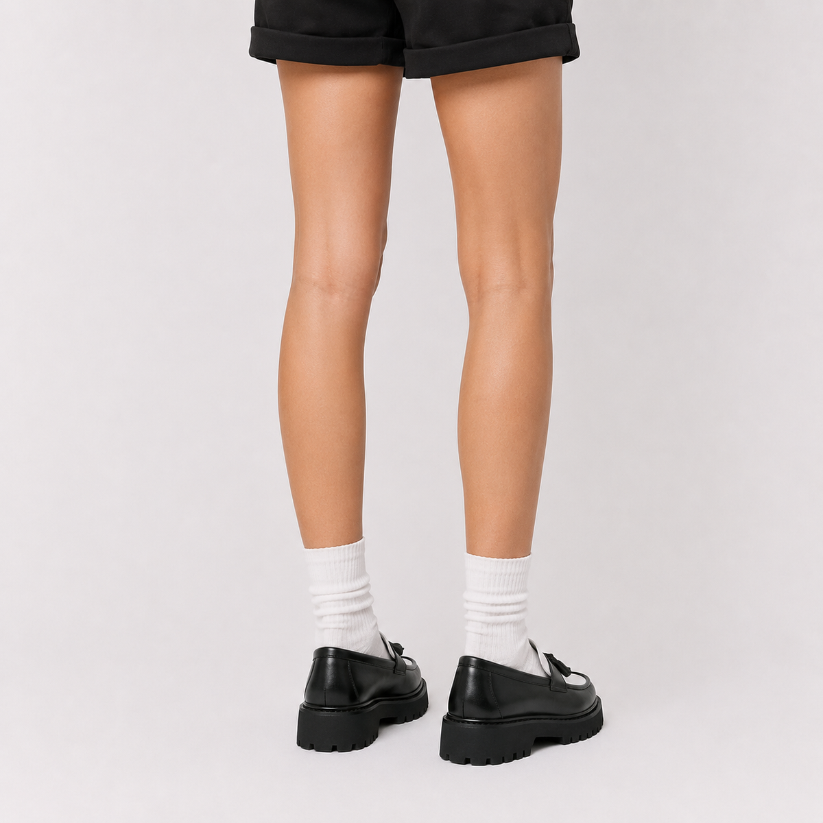 Mocassin Noir Et Blanc À Enfiler