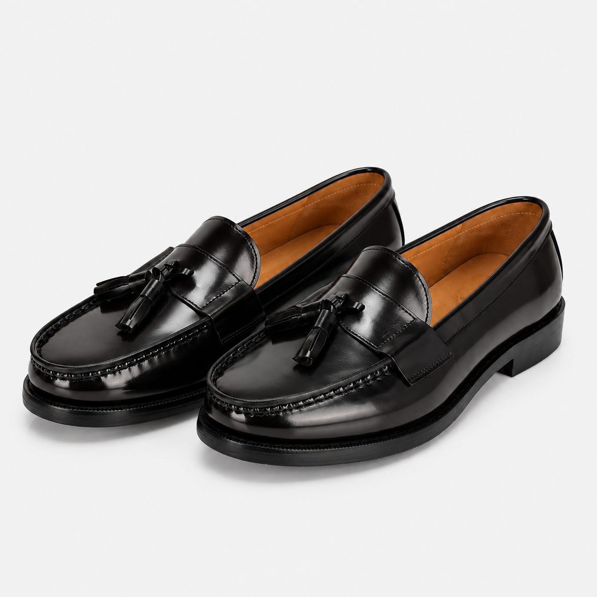 Chaussure Cuir Noir Homme Verni À Pampilles