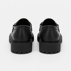 Mocassins Noirs À Chaîne Métallique