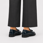 Mocassin Cuir Verni Bleu Marine