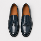 Mocassin Cuir Verni Bleu Marine