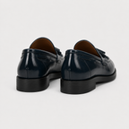 Mocassin Cuir Verni Bleu Marine