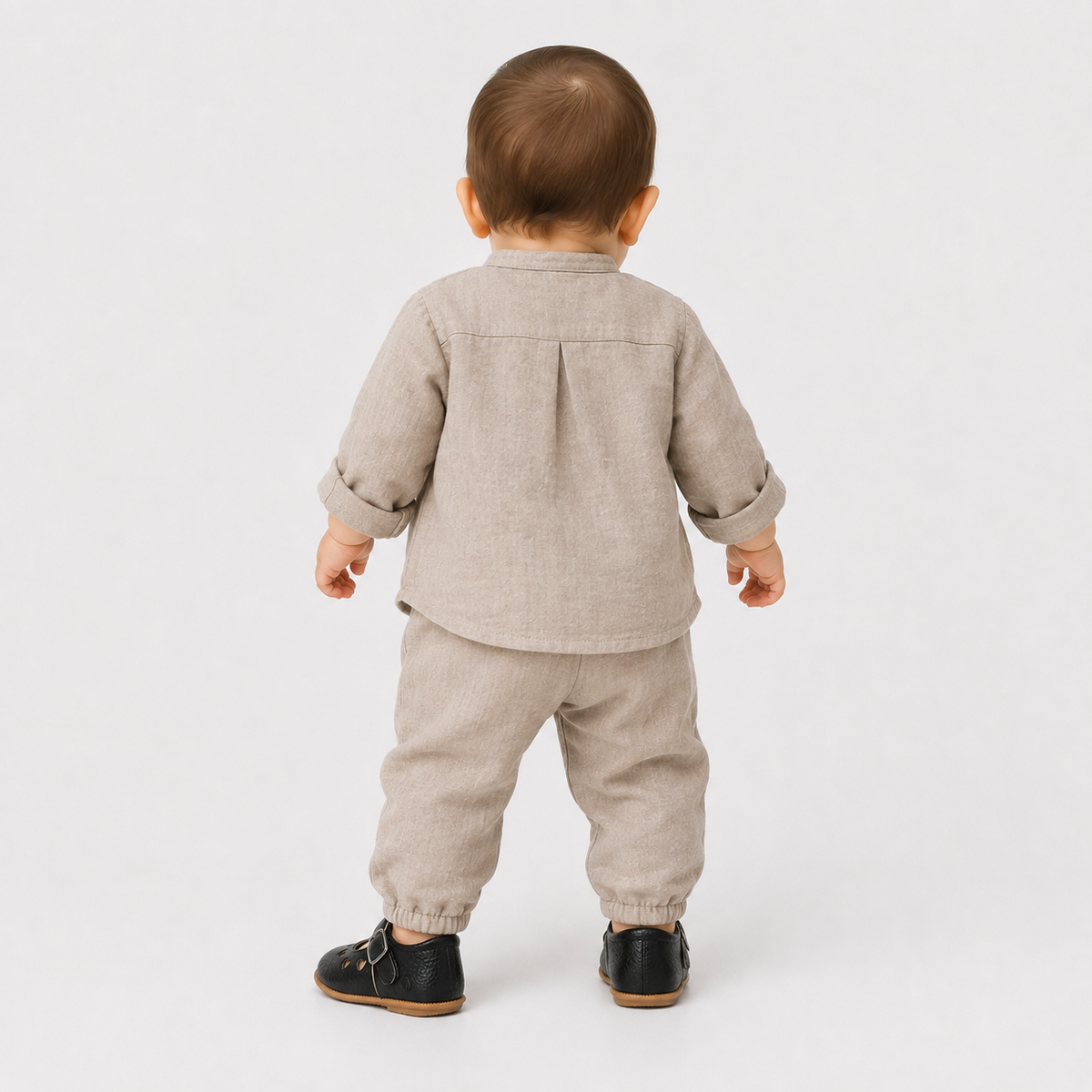Chaussures premiers pas bébé fille noires en similicuir PU à bride
