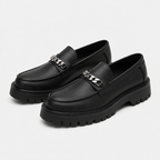Mocassin Noir Sans Lacets