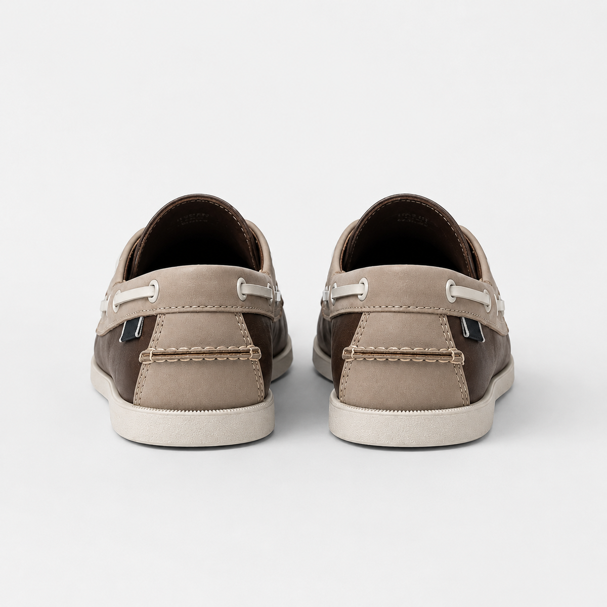Mocassin Beige Homme Bout Tige En PU