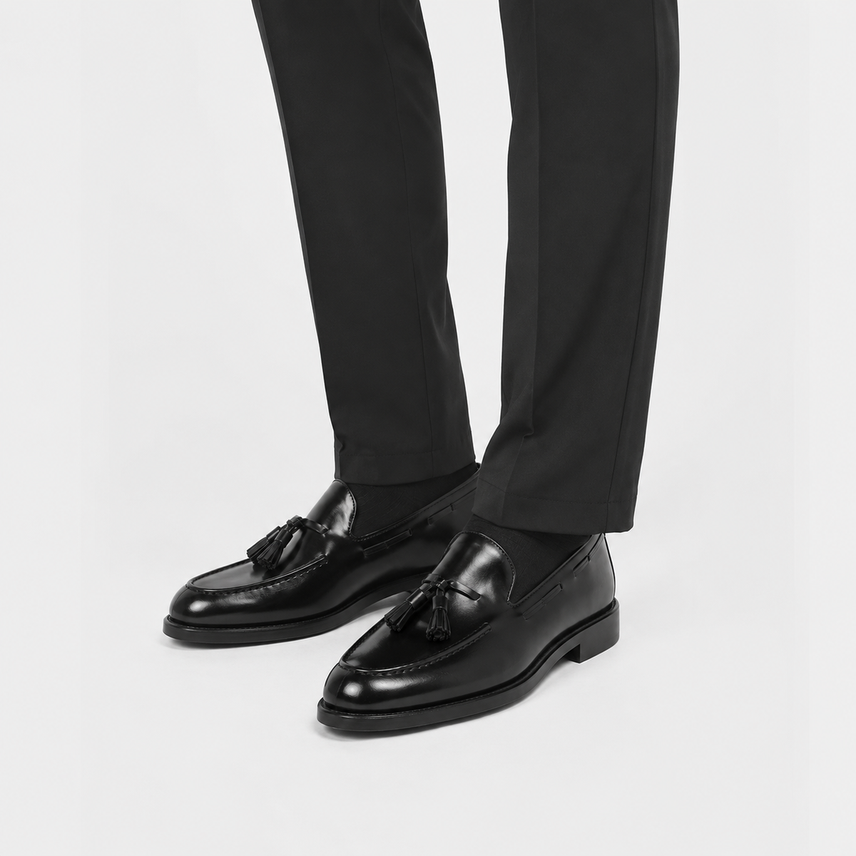 Mocassins Homme Noir Cuir Verni