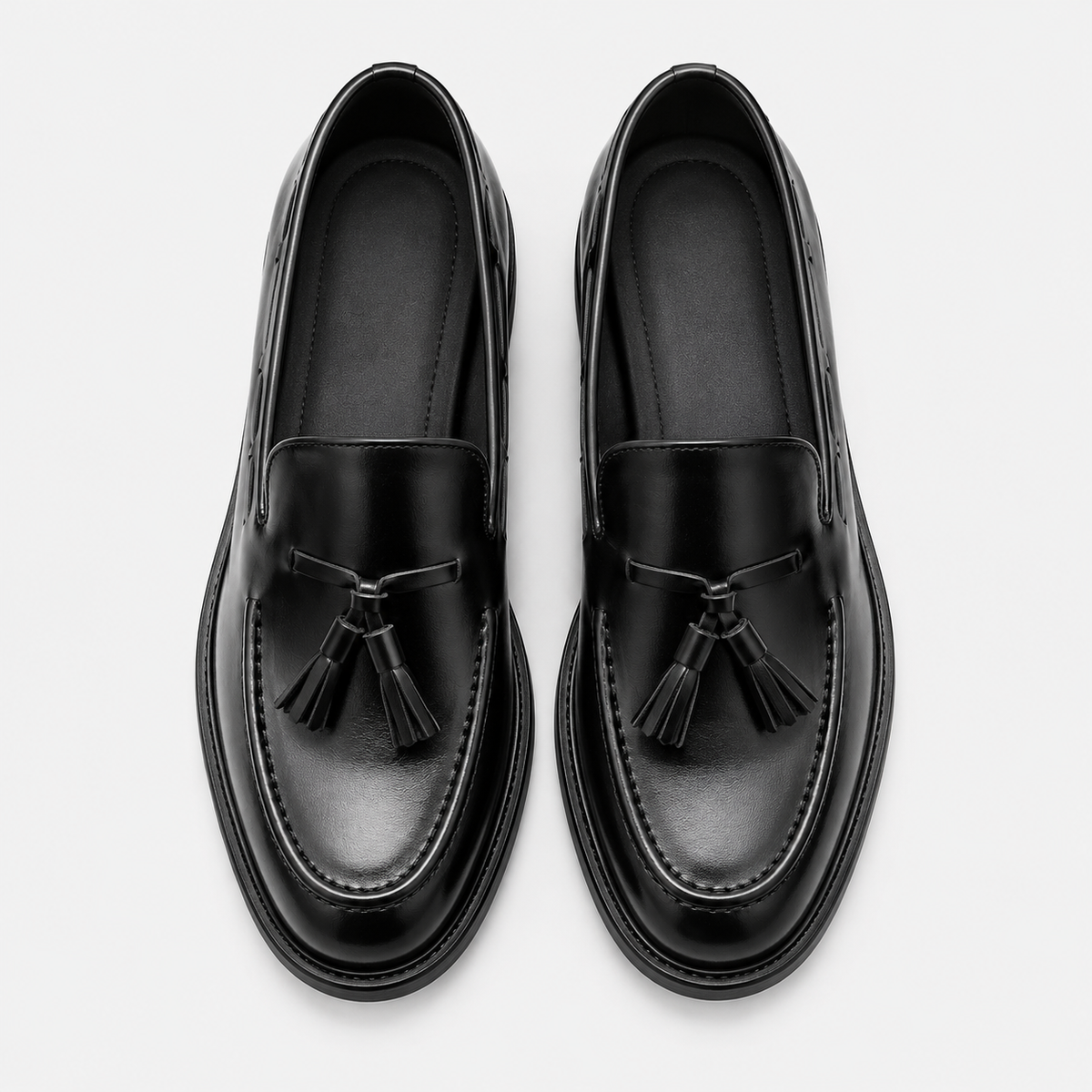 Mocassins Homme Noir Cuir Verni