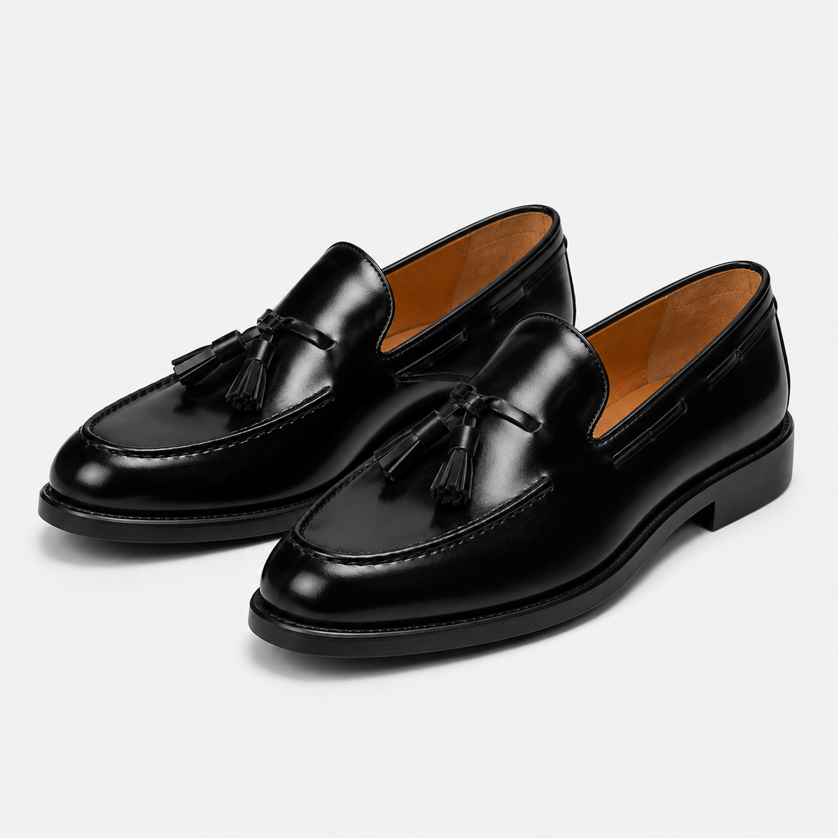 Mocassins Homme Noir Cuir Verni
