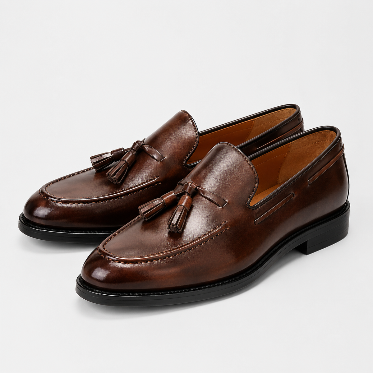 Mocassin Cuir Verni Marron