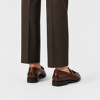 Mocassin Cuir Verni Marron