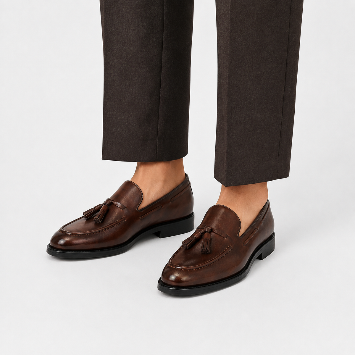 Mocassin Cuir Verni Marron