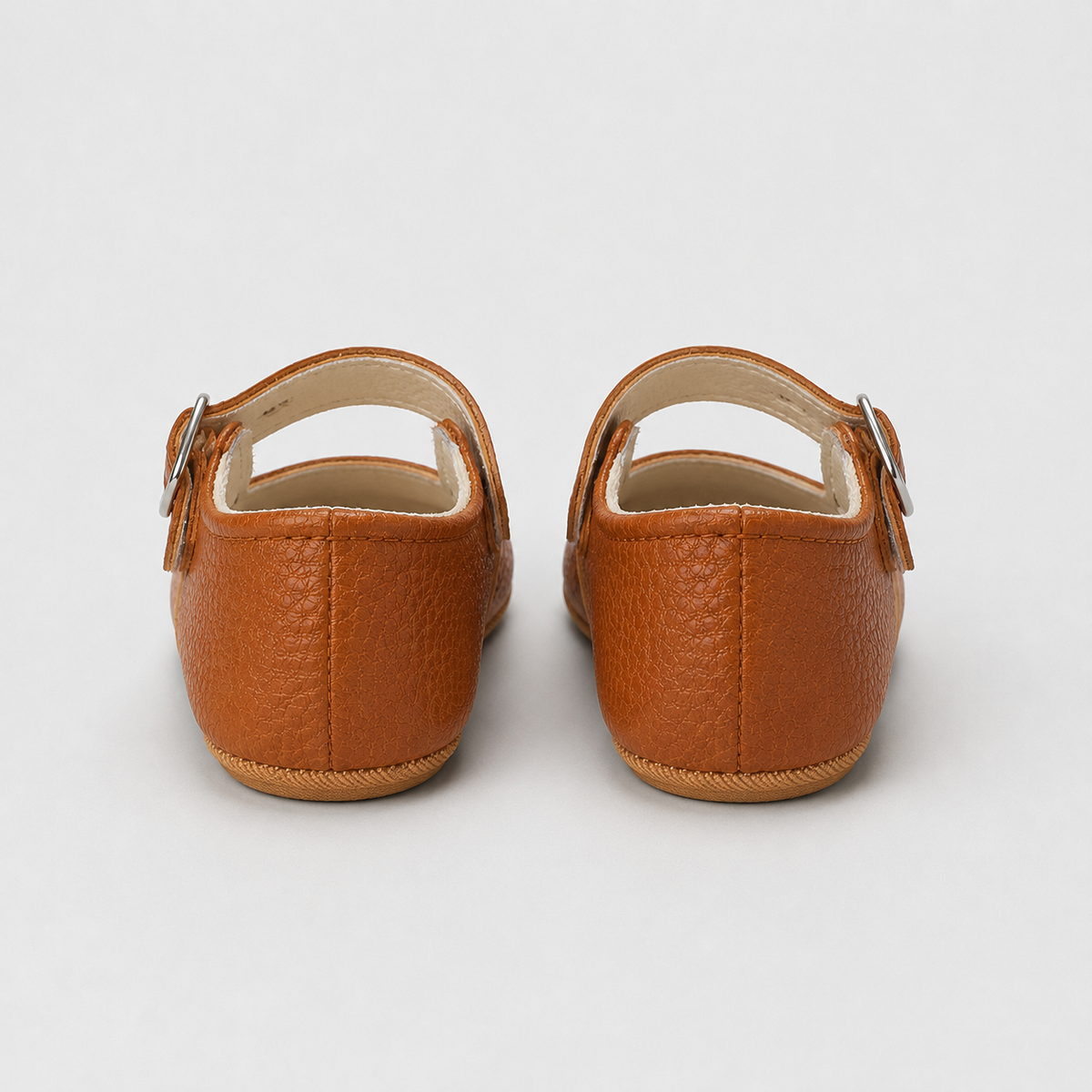 Chaussures premiers pas bébé fille marron en similicuir PU à bride boucle