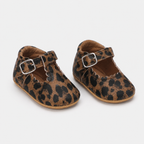 Chaussures premiers pas bébé fille léopard en PU, semelle antidérapante