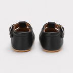 Chaussures premiers pas bébé noires à bride boucle, semelle antidérapante