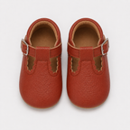 Chaussures premiers pas bébé marron à bride boucle, semelle antidérapante