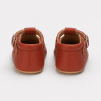 Chaussures premiers pas bébé marron à bride boucle, semelle antidérapante