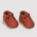 Chaussures premiers pas bébé marron à bride boucle, semelle antidérapante