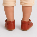 Chaussures premiers pas bébé fille marron en similicuir PU