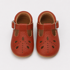 Chaussures premiers pas bébé fille marron en similicuir PU