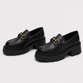 Mocassins À Plateforme Cuir Véritable Crantée