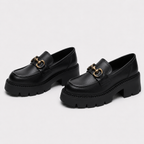 Mocassins À Plateforme Cuir Véritable Crantée