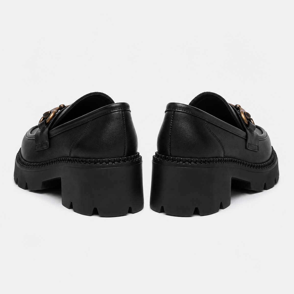 Mocassins À Plateforme Cuir Véritable Crantée