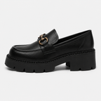 Mocassins À Plateforme Cuir Véritable Crantée