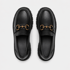 Mocassins À Plateforme Cuir Véritable Crantée