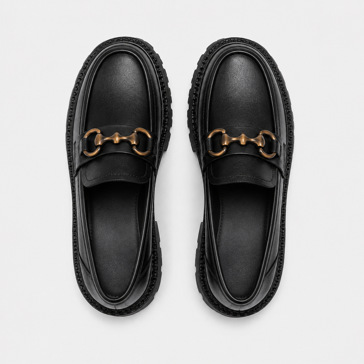 Mocassins À Plateforme Cuir Véritable Crantée