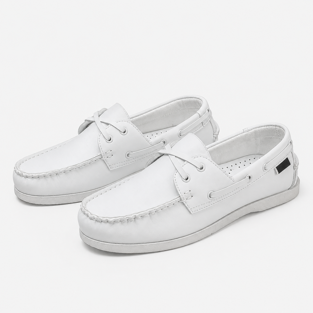 Mocassin Été Homme Blanc À Lacets