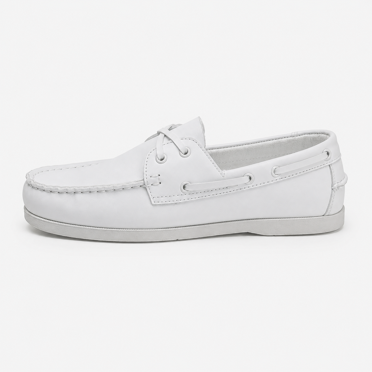Mocassin Été Homme Blanc À Lacets