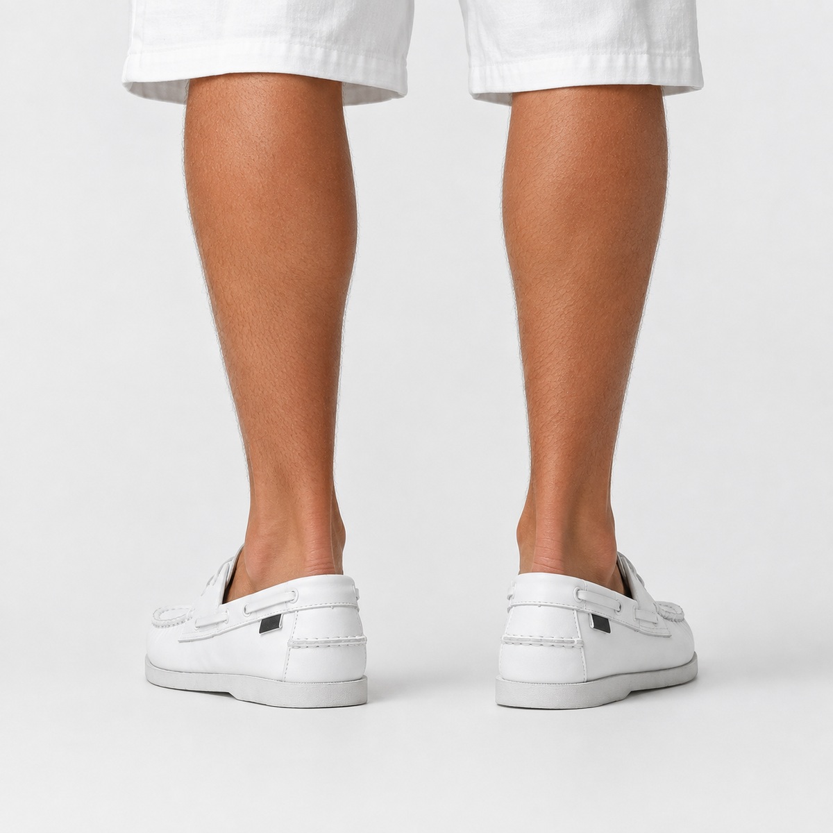 Mocassin Été Homme Blanc À Lacets