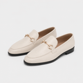 Mocassin Microfibre Blanc Cassé