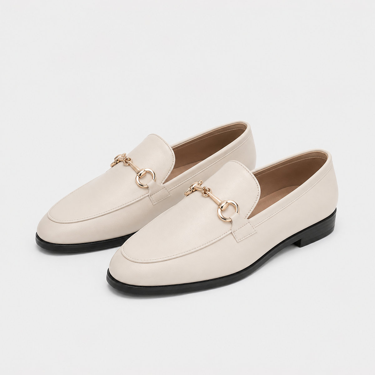 Mocassin Microfibre Blanc Cassé