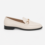 Mocassin Microfibre Blanc Cassé