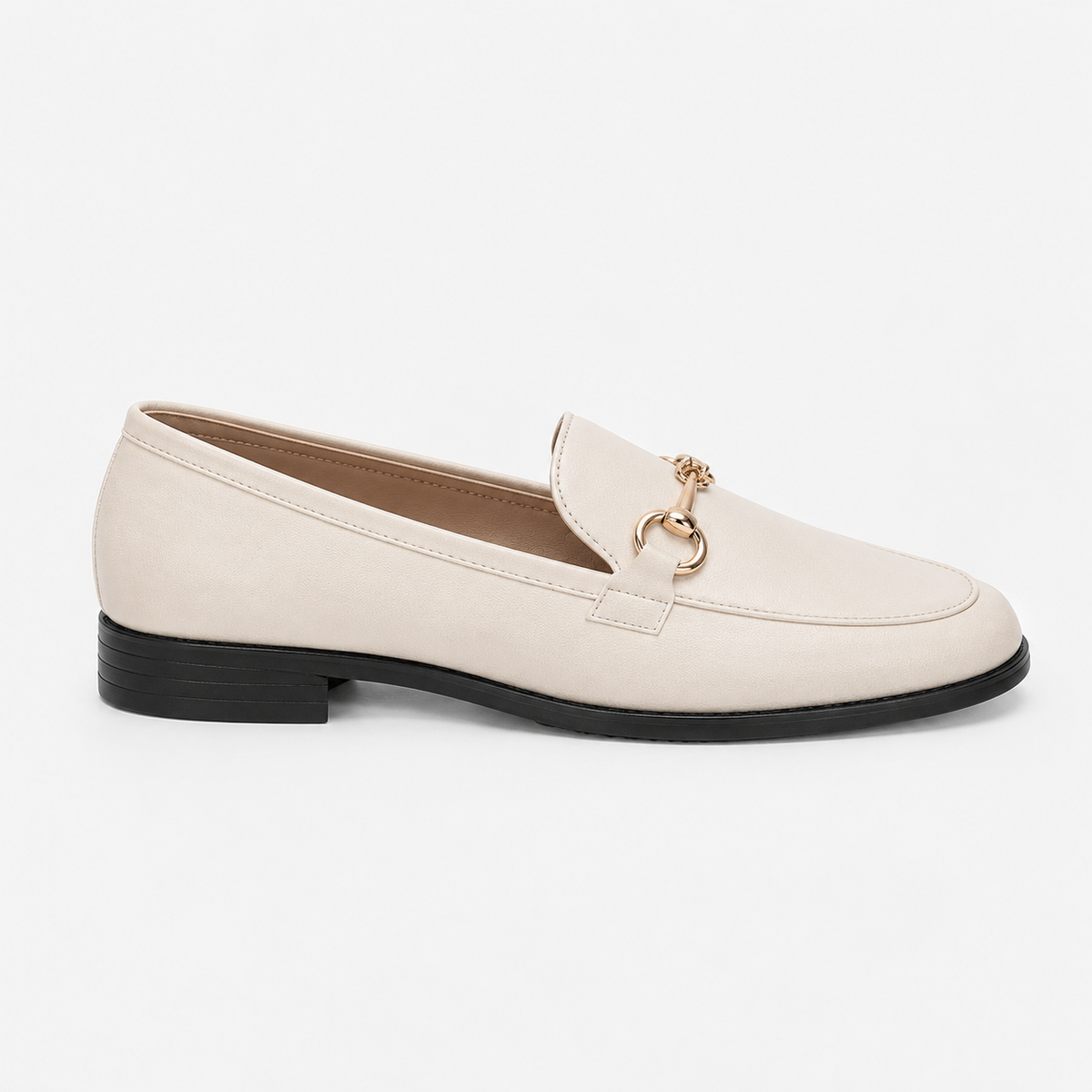 Mocassin Microfibre Blanc Cassé