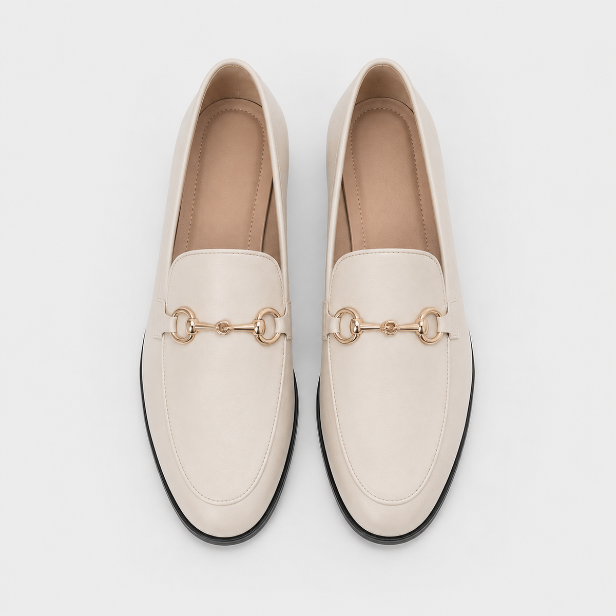 Mocassin Microfibre Blanc Cassé