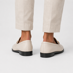 Mocassin Microfibre Blanc Cassé
