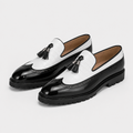 Mocassin Blanc Et Noir À Enfiler