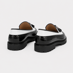 Mocassin Blanc Et Noir À Enfiler