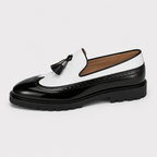 Mocassin Blanc Et Noir À Enfiler