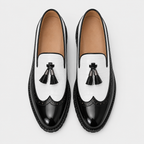 Mocassin Blanc Et Noir À Enfiler