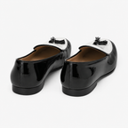 Mocassin Glands Noir Et Blanc Sans Lacets